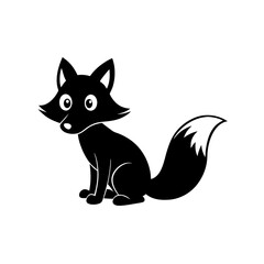 Fox cartoon vector silhouette