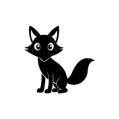 Fox cartoon vector silhouette