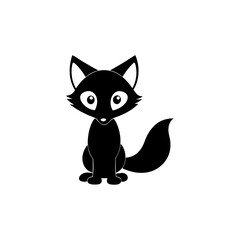 Fox cartoon vector silhouette
