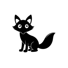 Fox cartoon vector silhouette