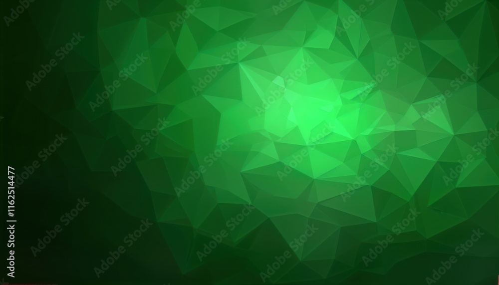 Aufkleber abstract green polygon design. gradient effect creates vibrant visual. polygonal shapes form dynamic