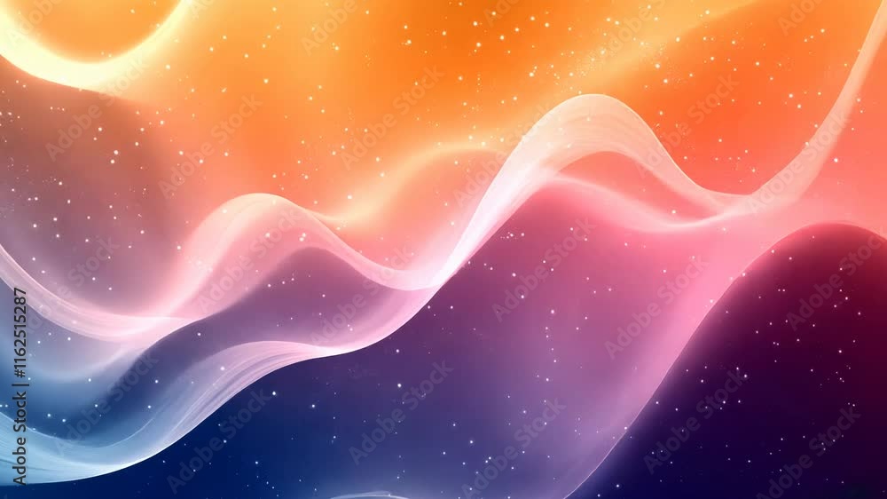 Poster colorful abstract gradient with flowing waves and