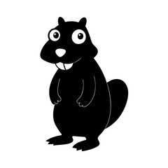 Beaver cartoon vector silhouette