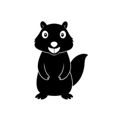 Beaver cartoon vector silhouette
