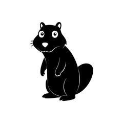 Beaver cartoon vector silhouette