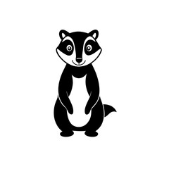 Badger cartoon vector silhouette
