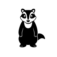 Badger cartoon vector silhouette