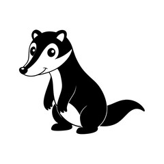 Badger cartoon vector silhouette