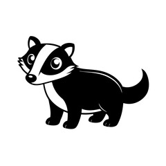 Badger cartoon vector silhouette