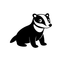 Badger cartoon vector silhouette