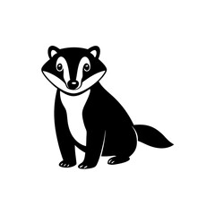 Badger cartoon vector silhouette