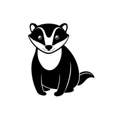 Badger cartoon vector silhouette