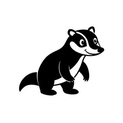 Badger cartoon vector silhouette