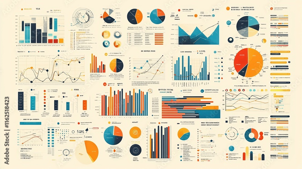 Poster create a vintage-style infographic showcasing data insights digital environment high fidelity design