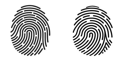 Fingerprint Icon Design..Biometric Identification Symbol 