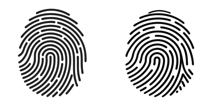 Fingerprint Icon Design..Biometric Identification Symbol 