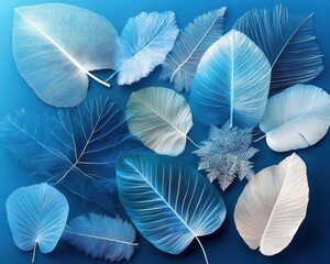 Ethereal Blue Leaves