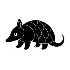 Armadillo cartoon vector silhouette