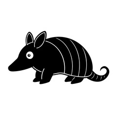 Armadillo cartoon vector silhouette