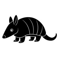Armadillo cartoon vector silhouette