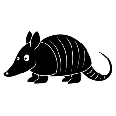 Armadillo cartoon vector silhouette