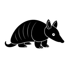 Armadillo cartoon vector silhouette