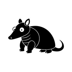 Armadillo cartoon vector silhouette