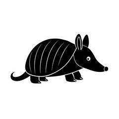 Armadillo cartoon vector silhouette