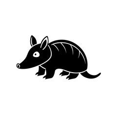 Armadillo cartoon vector silhouette