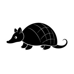 Armadillo cartoon vector silhouette