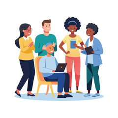 Obraz premium Black people team illustration