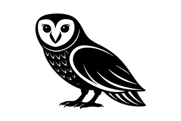 Barn Owl Silhouette Vector Illustration