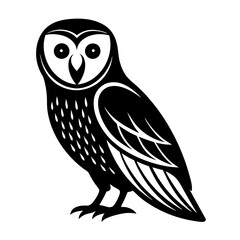 Barn Owl Silhouette Vector Illustration