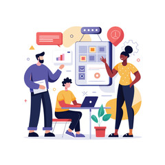 Black people team illustration