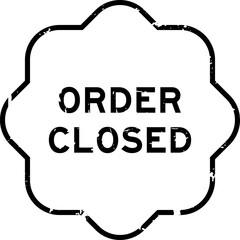 Grunge black order closed word rubber seal stamp on white background