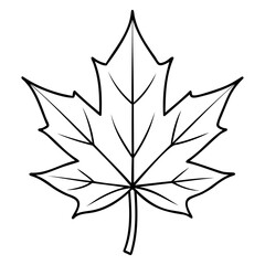 Premium Quality Maple Leaf Vector Outline Perfect for Design Projects