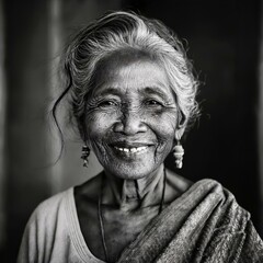 Fototapeta premium beautiful elderly senior asian woman smiling portrait