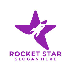 Star and Rocket logo icon. Startup logo with a star and rocket vector