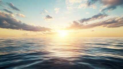 Obraz premium Tranquil Ocean View with Serene Horizon, Inviting Calmness and Peaceful Atmosphere for Relaxation and Reflection