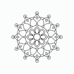 Simple black and white mandala, simple mandala coloring pages, vector file, tattoo design