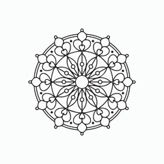 Simple black and white mandala, simple mandala coloring pages, vector file, tattoo design