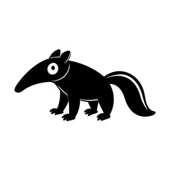 Anteater cartoon vector silhouette