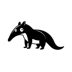 Anteater cartoon vector silhouette