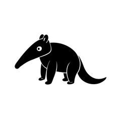 Anteater cartoon vector silhouette