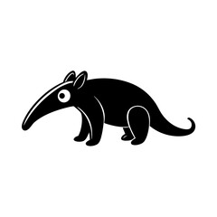 Anteater cartoon vector silhouette