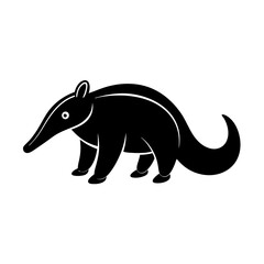 Anteater cartoon vector silhouette