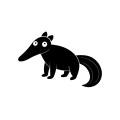 Anteater cartoon vector silhouette