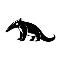 Anteater cartoon vector silhouette