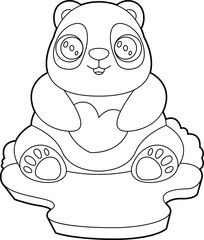 Panda Heart Animal Vector Graphic Art Illustration