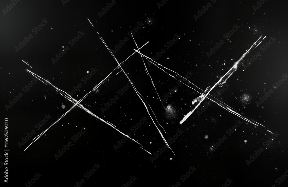 Aufkleber abstract design with white scratches, spots on black background. graphic distressed effect. modern a